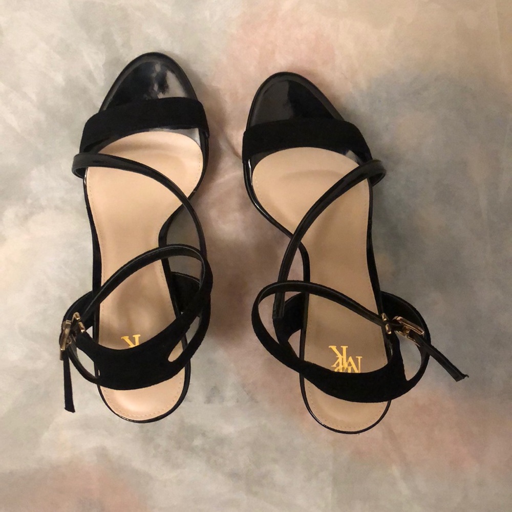 Strappy pencil high heels
